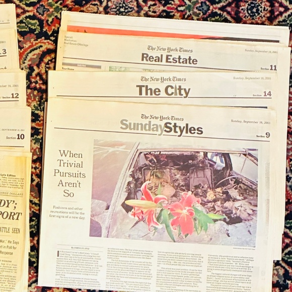 Sunday, 9/16/2001 edition of The New York Times - Picture 3 of 5